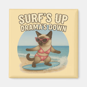 Surfthema voor Siamese kattenliefhebbers Magneet
