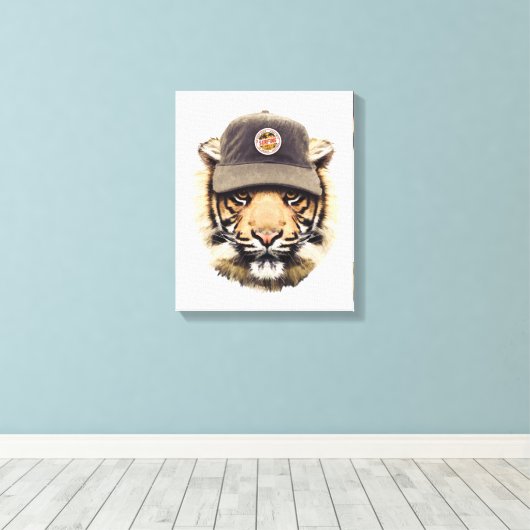 Surftijger Canvas Afdruk (Insitu (Houten vloer))