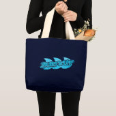 "Surf'Up" blauwe surfers canvas tas (Voorkant (product))