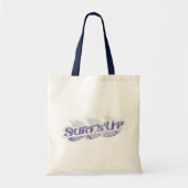 "Surf'Up" paarse en mint surfers canvas tas (Voorkant)