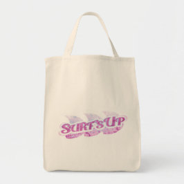 "Surf'Up" roze en paarse surfers canvas tas