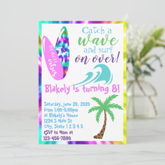 Surfverjaardag Kaart (Staand voorkant)