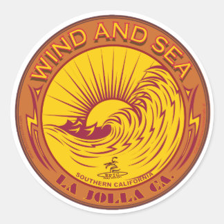 SURFWIND EN ZEE LA JOLLA CALIFORNIA RONDE STICKER