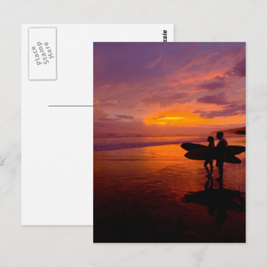 surfzonsondergang briefkaart (Voorkant / Achterkant)
