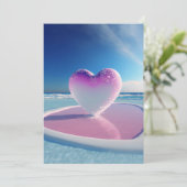 Surge of Love: romantische golven hart bruiloft ui Kaart (Staand voorkant)