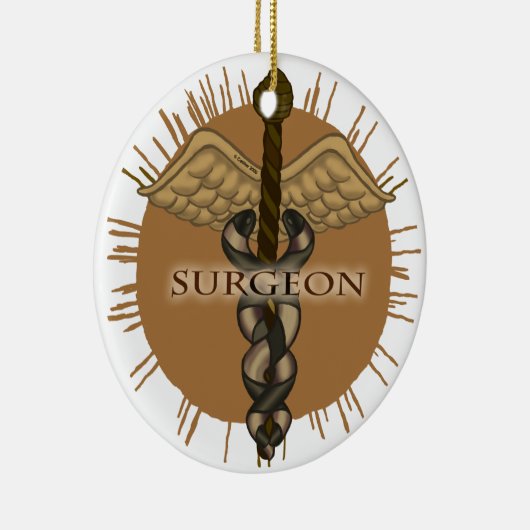 Surgeon Caduceus Premium Square Ornament (Rechts)