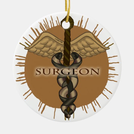 Surgeon Caduceus Premium Square Ornament (Voorkant)