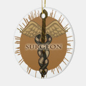 Surgeon Caduceus Premium Square Ornament (Links)