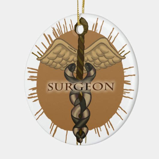Surgeon Caduceus Premium Square Ornament (Links)