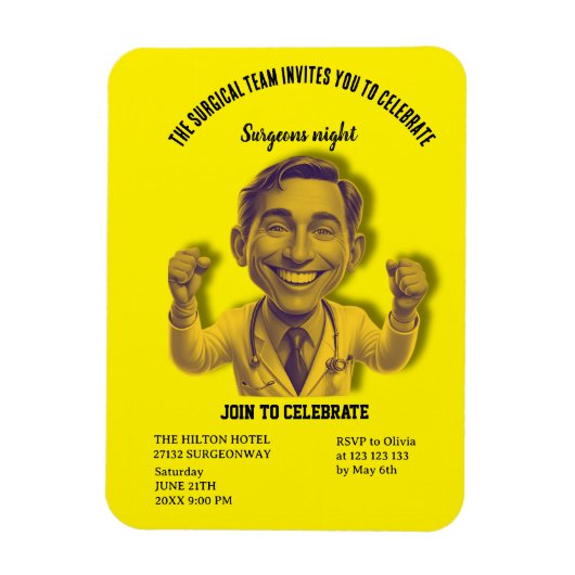 surgeons night doctor join to celebrate magneet (Verticaal)