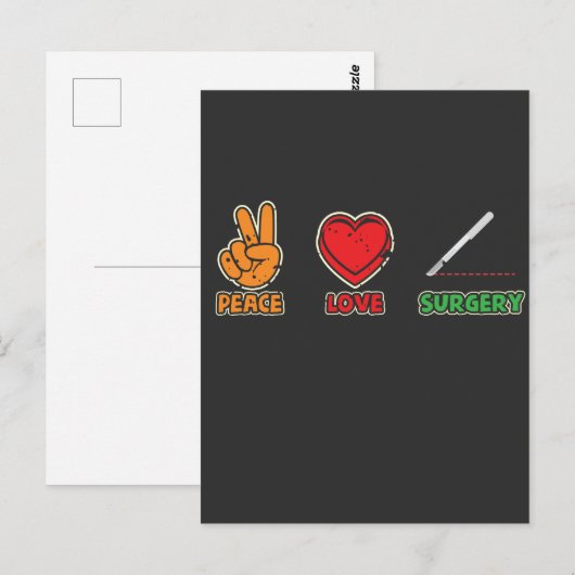 Surgisch technicus voor vredesliefhebber briefkaart (Voorkant / Achterkant)