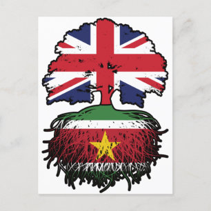 Surinaamse Surinaamse Britse vlag voor boomstammen Briefkaart