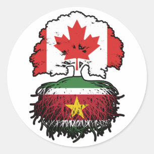 Surinaamse Surinaamse Canadese boomstammen Ronde Sticker