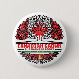 Surinaamse Surinaamse Canadese vlag voor boomstamm Ronde Button 5,7 Cm