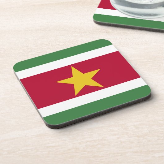 Surinaamse vlag bier onderzetter (Linkerzijde)