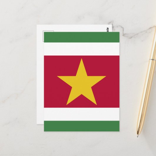 Surinaamse vlag briefkaart (Voorkant / Achterkant in situ)