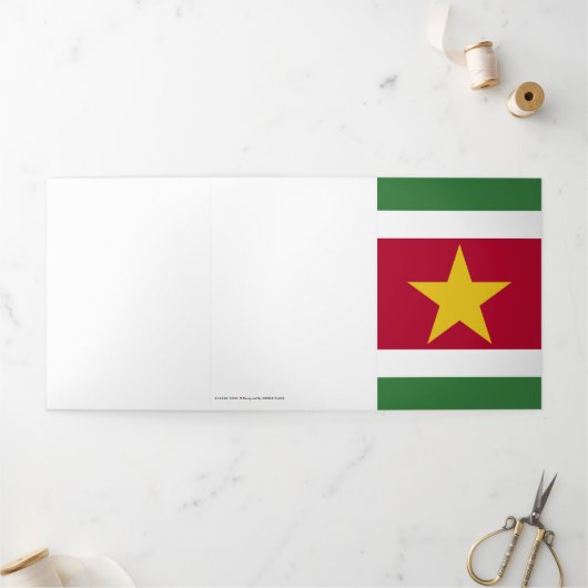 Surinaamse vlag drieluik kaart (Buitenkant)