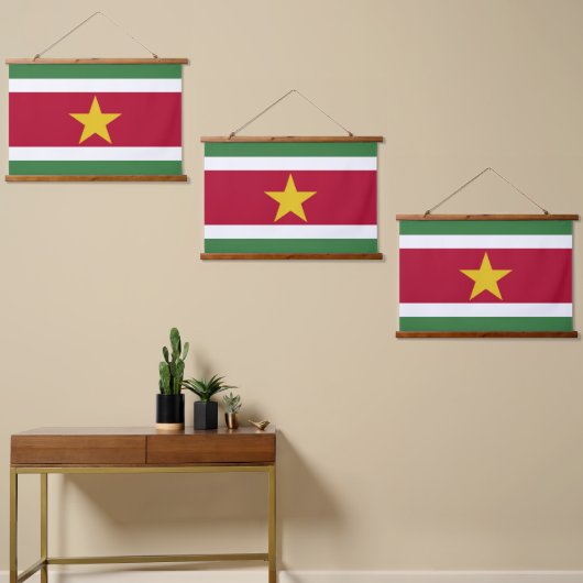 Surinaamse vlag hangend wandkleed (Asymmetrisch)