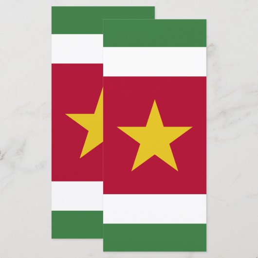Surinaamse vlag menu (Voorkant / Achterkant)