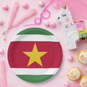 Surinaamse vlag papieren bordje (Feest)