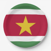 Surinaamse vlag papieren bordje (Voorkant)