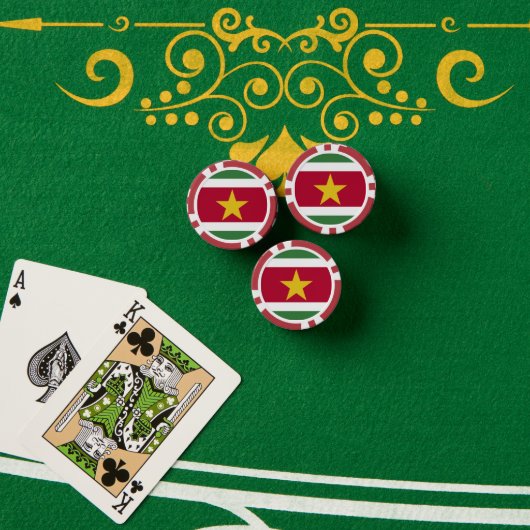 Surinaamse vlag poker chips (Pokertafel (Stack))
