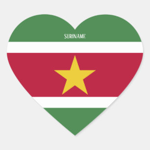 Surinaamse vlag Prachtig Patriottisch Hart Sticker
