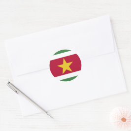 Surinaamse vlag ronde sticker