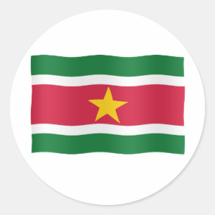Surinaamse vlag ronde sticker