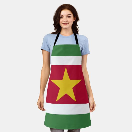 Surinaamse vlag schort (Gedragen)