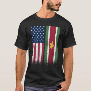 Surinaamse vlag Verenigde Staten van Amerika en Su T-shirt