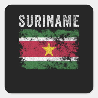 Surinaamse vlag Verstoorde Surinaamse vlag Vierkante Sticker