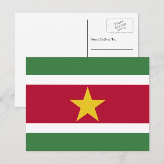 Surinaamse vlag, Vlag van Suriname Briefkaart (Voorkant / Achterkant)