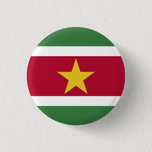Surinaamse vlag, Vlag van Suriname Ronde Button 3,2 Cm (Voorkant)