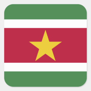 Surinaamse vlag, Vlag van Suriname Vierkante Sticker
