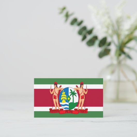 Surinaamse Vlag & Wapen, Vlag van Suriname Visitekaartje (Staand voorkant)
