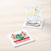 Surinaamse wapenschild kartonnen onderzetters (Insitu)