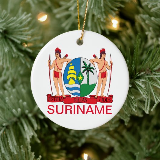 Surinaamse wapenschild keramisch ornament (Boom)