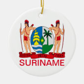 Surinaamse wapenschild keramisch ornament (Voorkant)