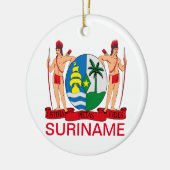 Surinaamse wapenschild keramisch ornament (Links)