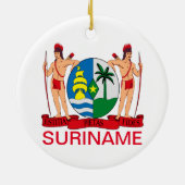 Surinaamse wapenschild keramisch ornament (Achterkant)