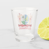 Surinaamse wapenschild shot glas (Achterkant)