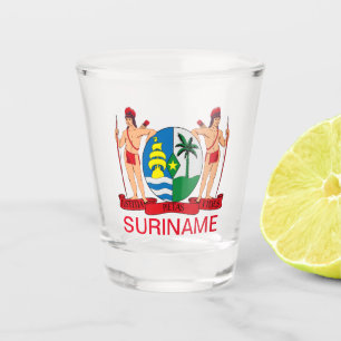 Surinaamse wapenschild shot glas