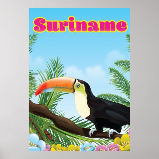 Surinaamse Zuid-Amerikaanse paradijselijke reispos Poster (Voorkant)