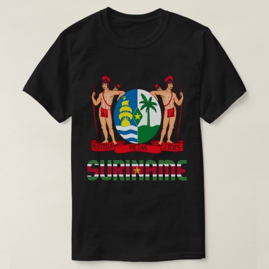 Surinaamvlag en wapenschild t-shirt (Design voorkant)