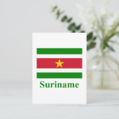 Surinaamvlag met naam briefkaart (Staand voorkant)