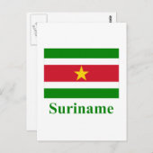 Surinaamvlag met naam briefkaart (Voorkant / Achterkant)