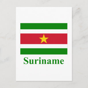 Surinaamvlag met naam briefkaart
