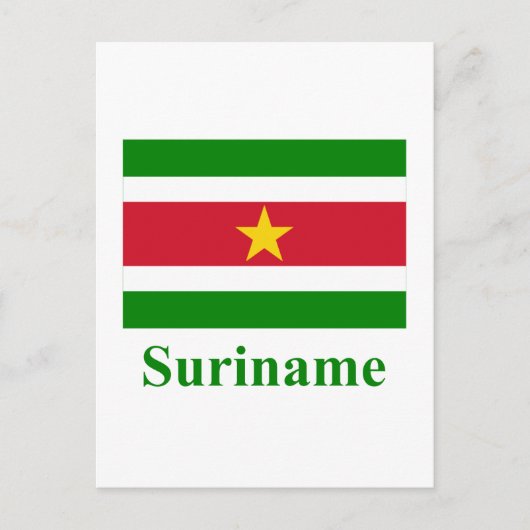 Surinaamvlag met naam briefkaart (Voorkant)