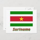 Surinaamvlag met naam briefkaart (Voorkant / Achterkant)